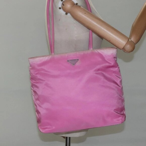 PRADA Tote Bag Nylon Pink Silver Auth EC753 - Picture 14 of 16